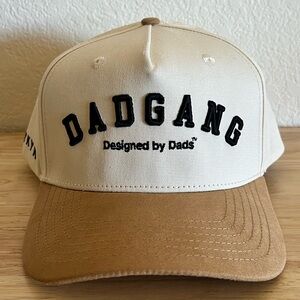 Dad Gang Cream/Sand Suede Script Snapback Hat